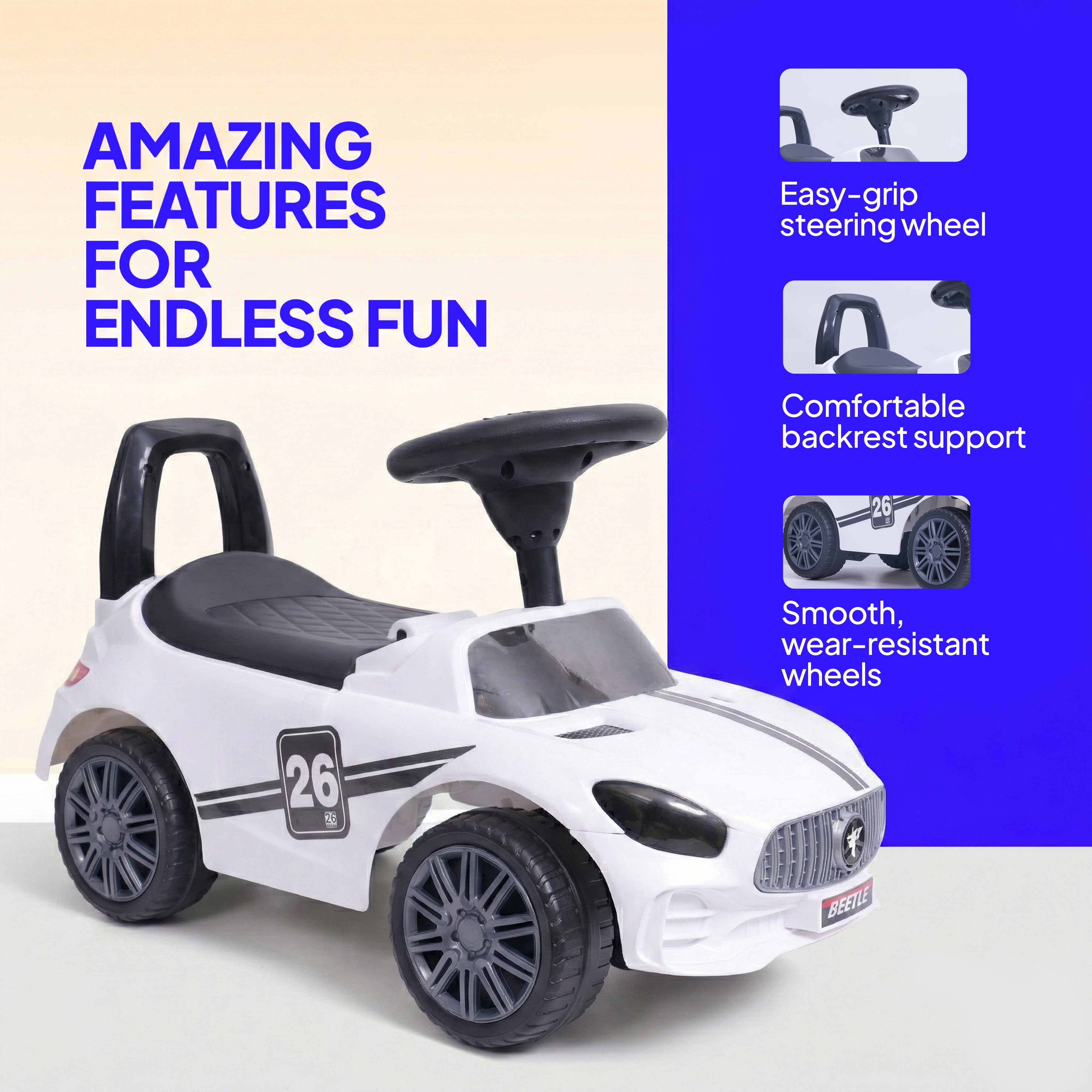 Steering Wheel Ride-On Toy for Toddlers | FLYI