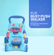 Baby activity walker with busy board