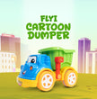 FLYI’s Heavy Duty Cartoon Dumper Truck for Kids Friction Powered Treasure Toys for Ages 2+ Years