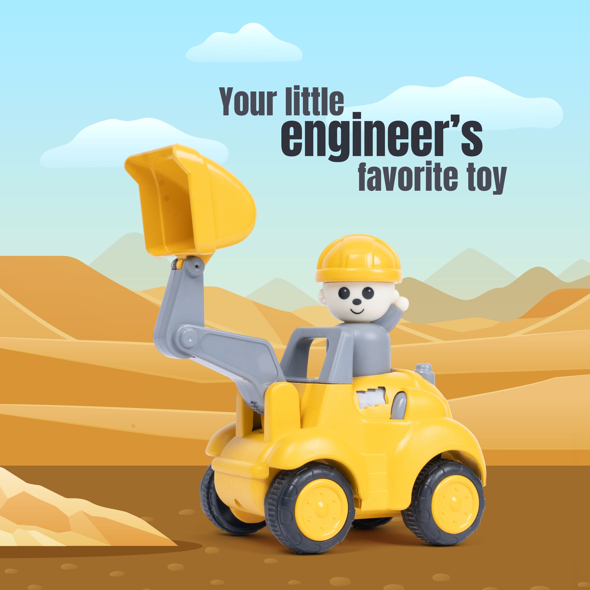 FLYI’s Push N Go Construction Truck Toys – Friction Powered Vehicles for Kids