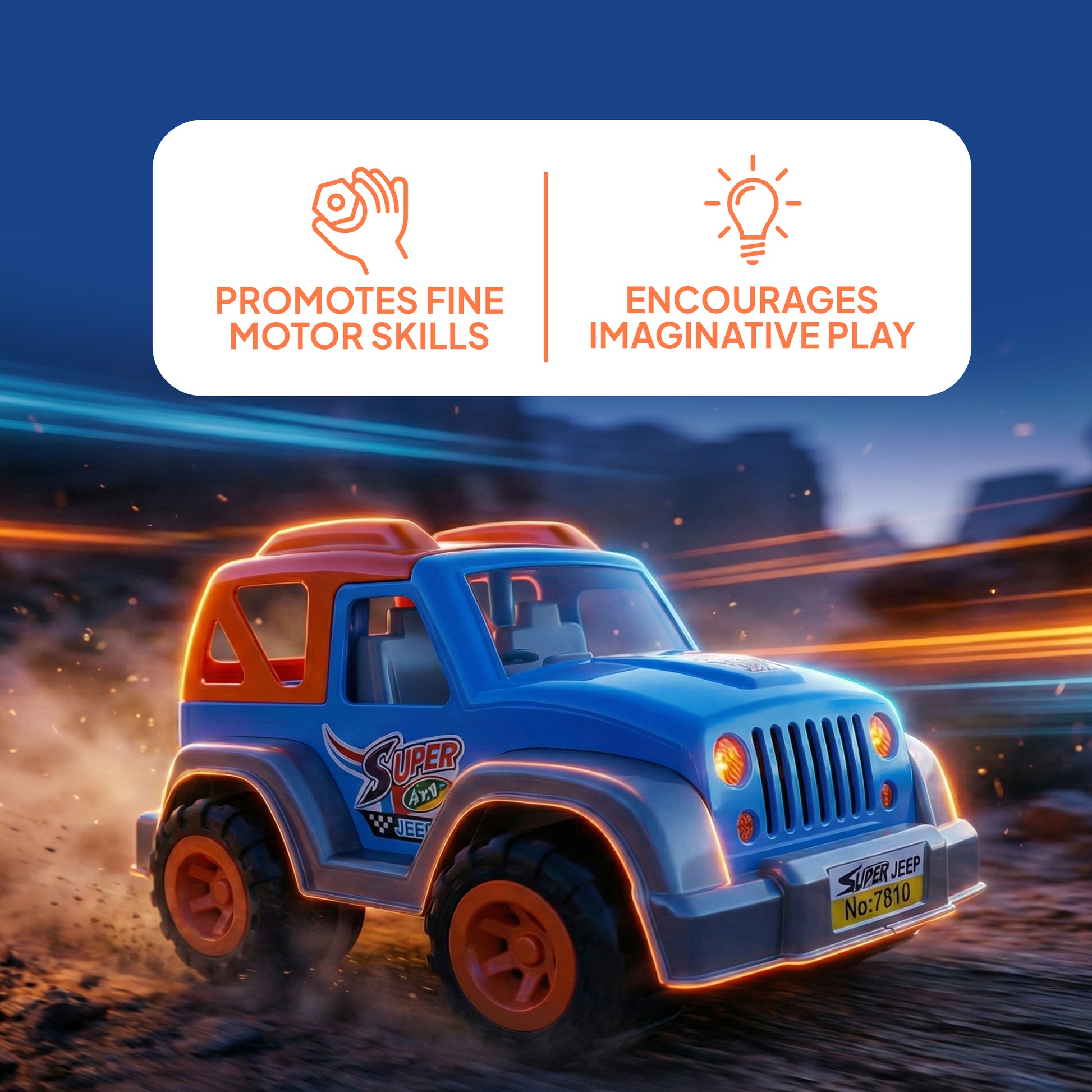 FLYI Super Jeep Friction Powered Toy Vehicle(3+ Years)