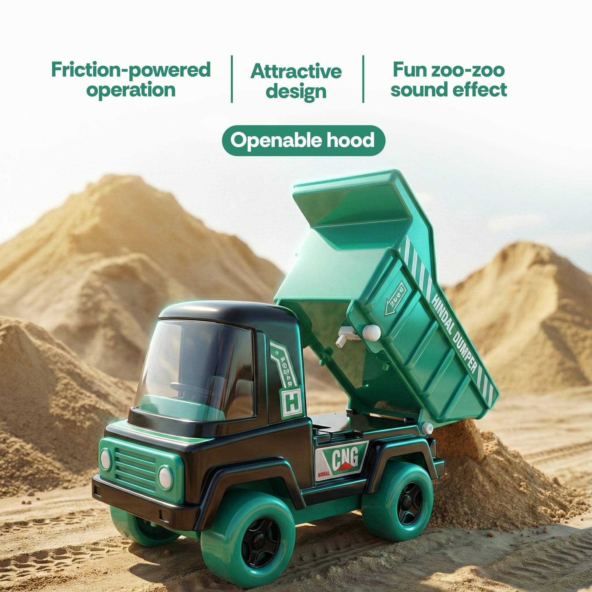 FLYI Hindle Deluxe Dumper – Friction Powered Construction Toy(3+ Years)