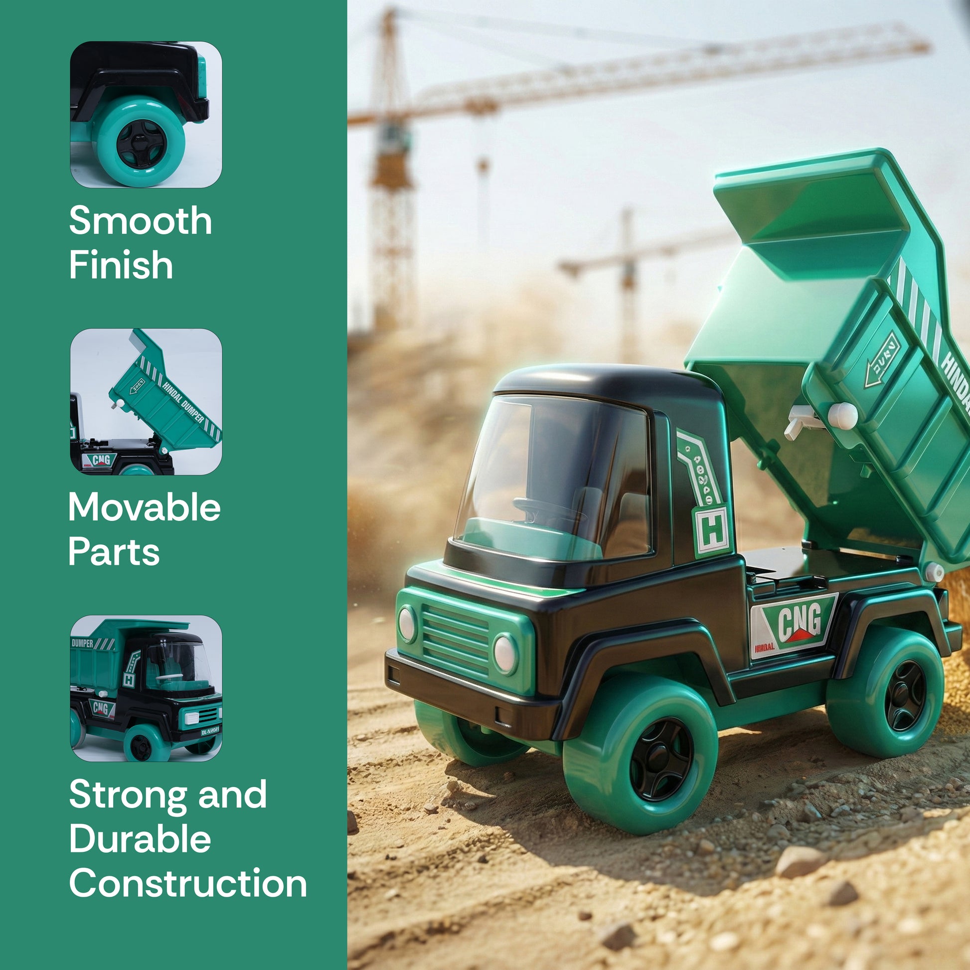 FLYI Hindle Deluxe Dumper – Friction Powered Construction Toy(3+ Years)