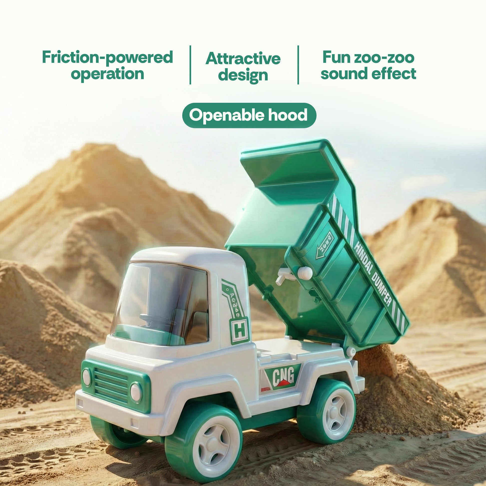 FLYI Hindle Deluxe Dumper – Friction Powered Construction Toy(3+ Years)