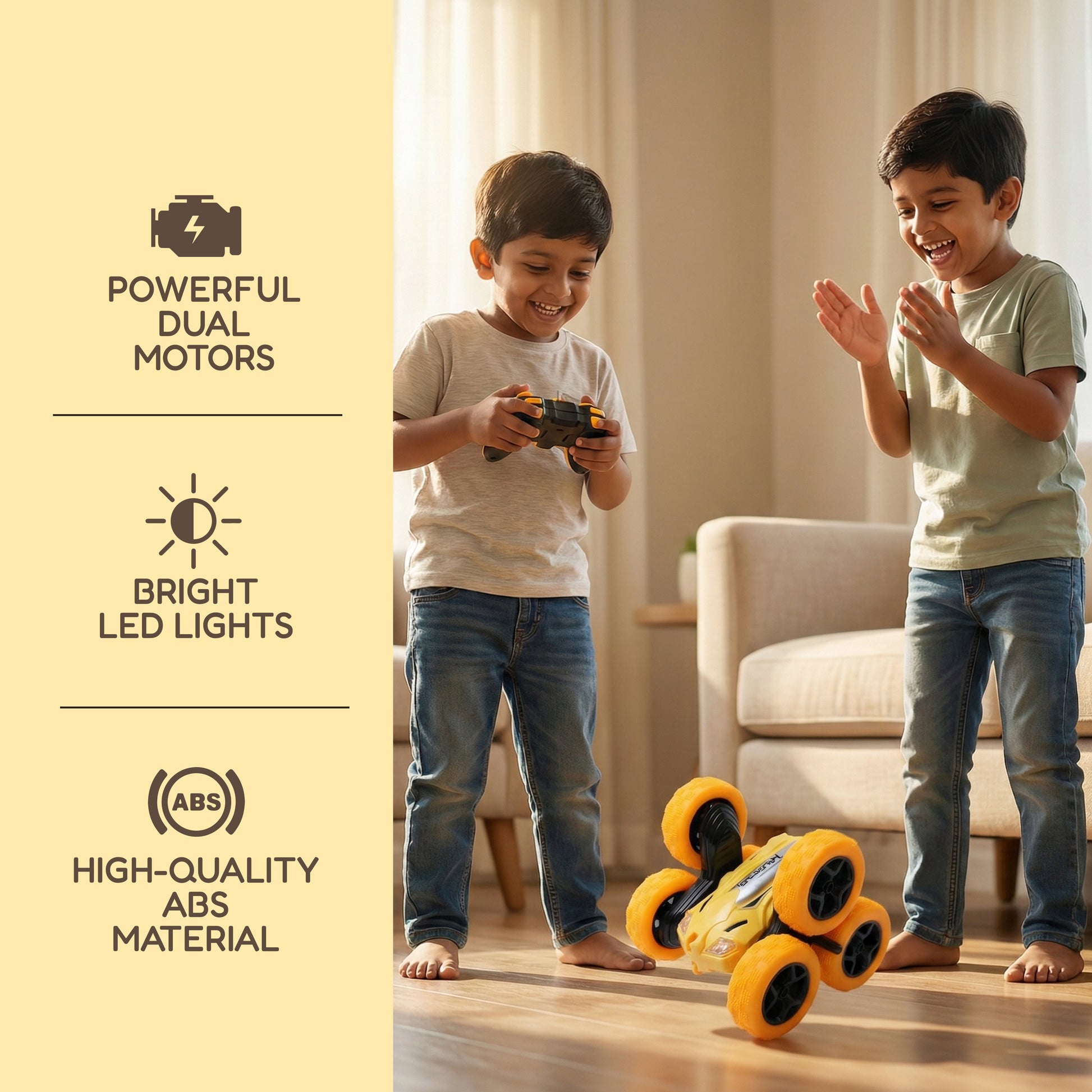 FLYI Remote Control 6 Wheel Stunt Car Toy for Kids(3+ Years)