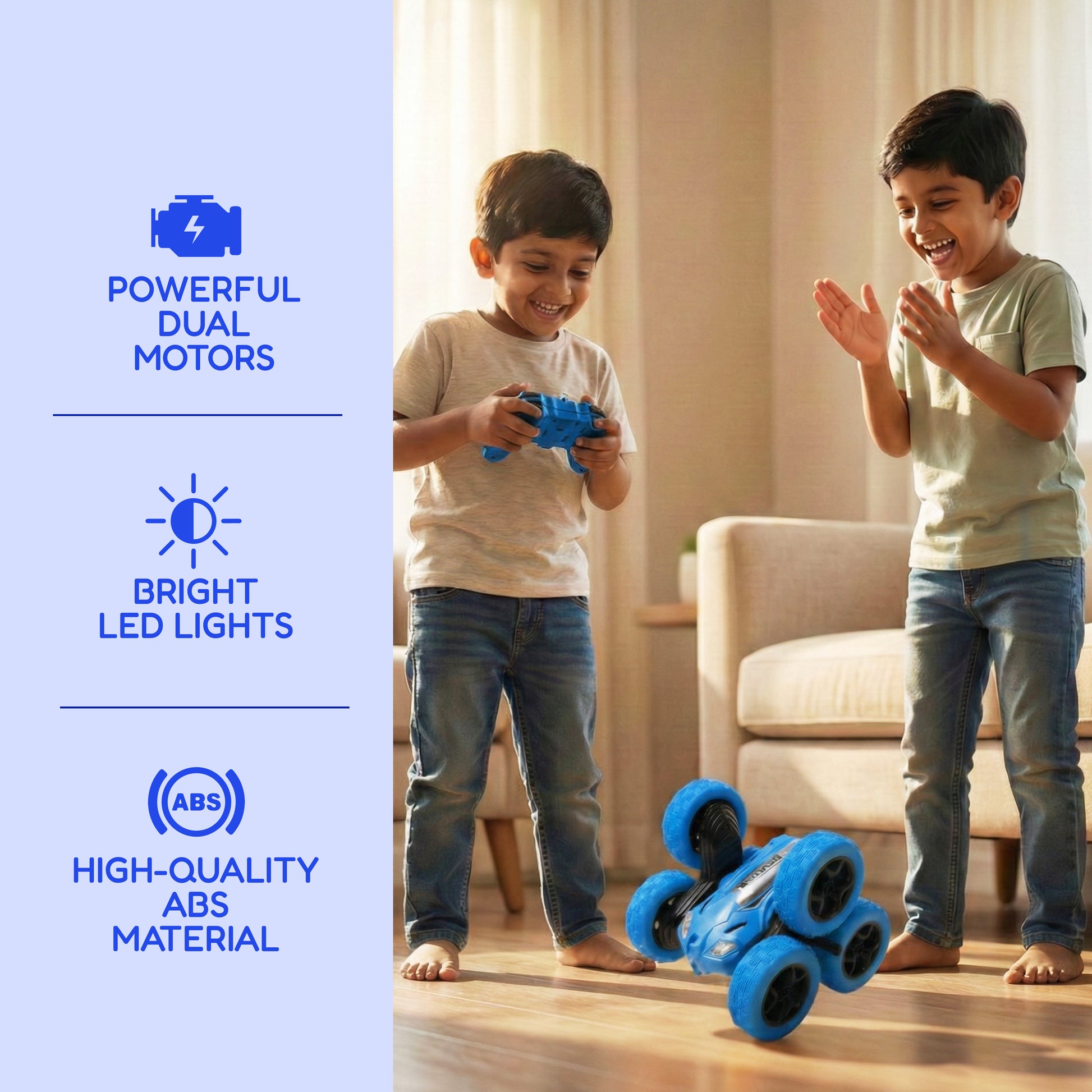 FLYI Remote Control 6 Wheel Stunt Car Toy for Kids(3+ Years)