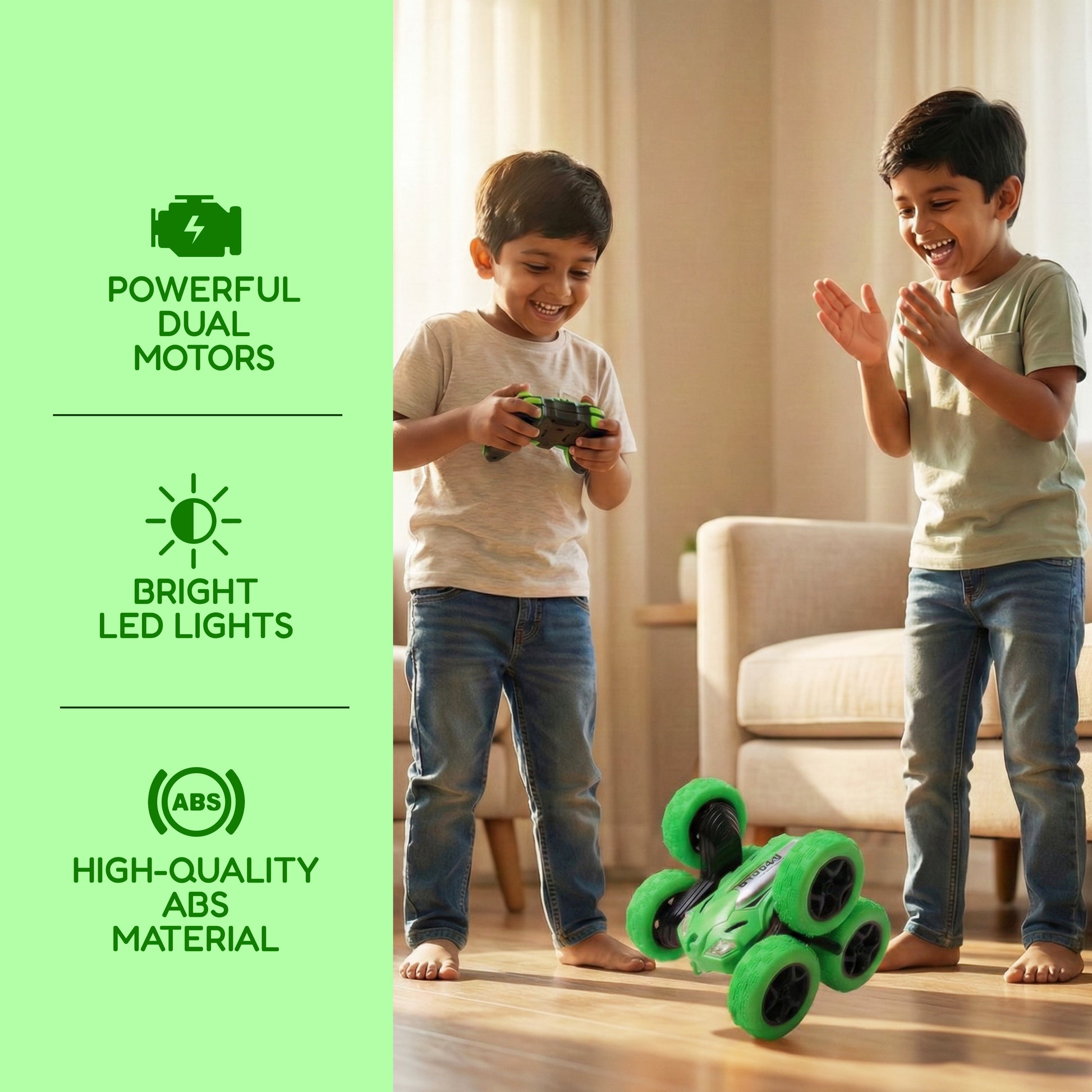 FLYI Remote Control 6 Wheel Stunt Car Toy for Kids(3+ Years)