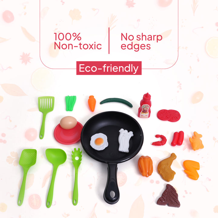FLYI Fry Pan Cooking Set for Kids | Pretend Play Kitchen Toy