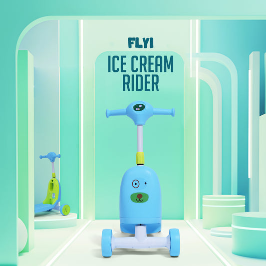 Toddler riding 2 in 1 Ice Cream Rider scooter toy