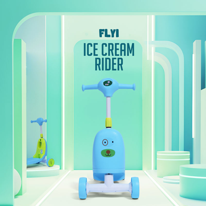 Toddler riding 2 in 1 Ice Cream Rider scooter toy