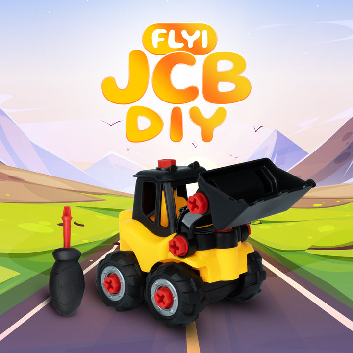 FLYI Junior Engineer JCB Construction DIY set for kids (Note: Product will be dispatched in a random available color)