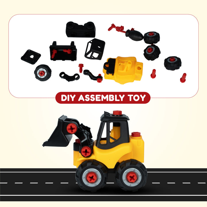 FLYI Junior Engineer JCB Construction DIY set for kids (Note: Product will be dispatched in a random available color)
