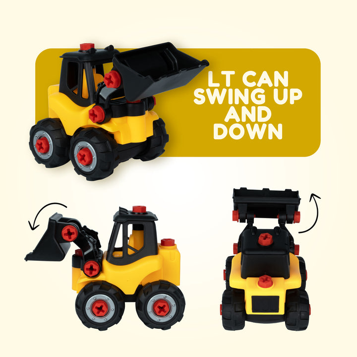 FLYI Junior Engineer JCB Construction DIY set for kids (Note: Product will be dispatched in a random available color)