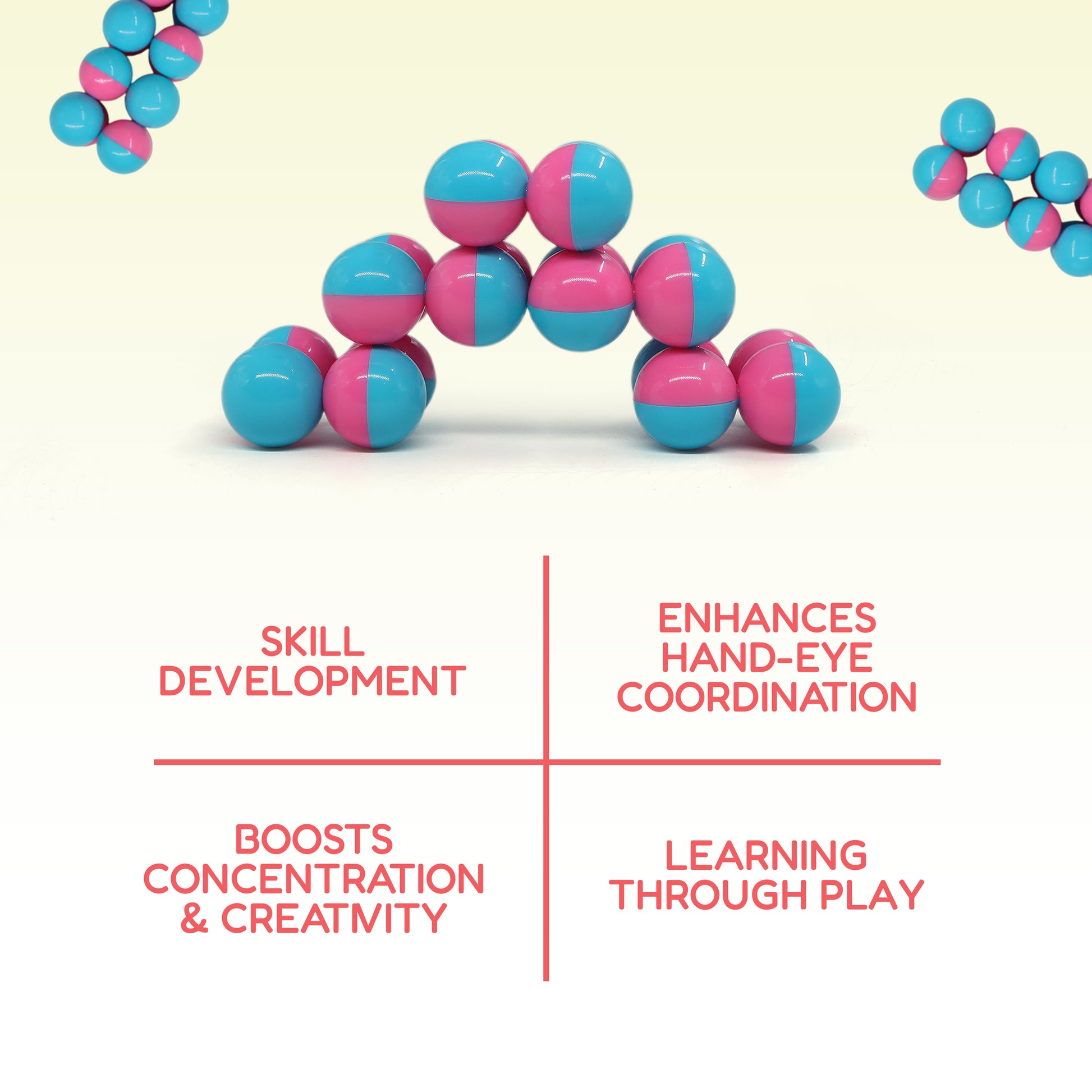 Flyi Link Ball Toy for Kids | 20 PCS Travel-Friendly Learning Set