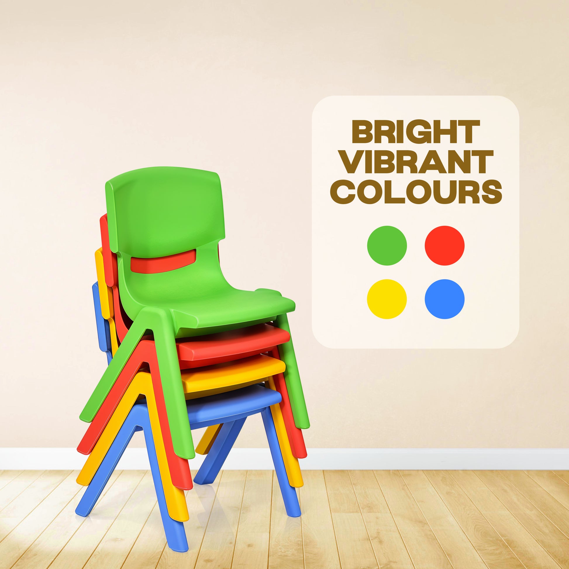Durable Plastic Kids Chair – Lightweight, Sturdy & Comfortable (9.3" Seat Height)