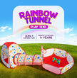 Flyi Rainbow Tunnel Tent Set – Ball Pool, Crawling Tunnel & Kids Playhouse