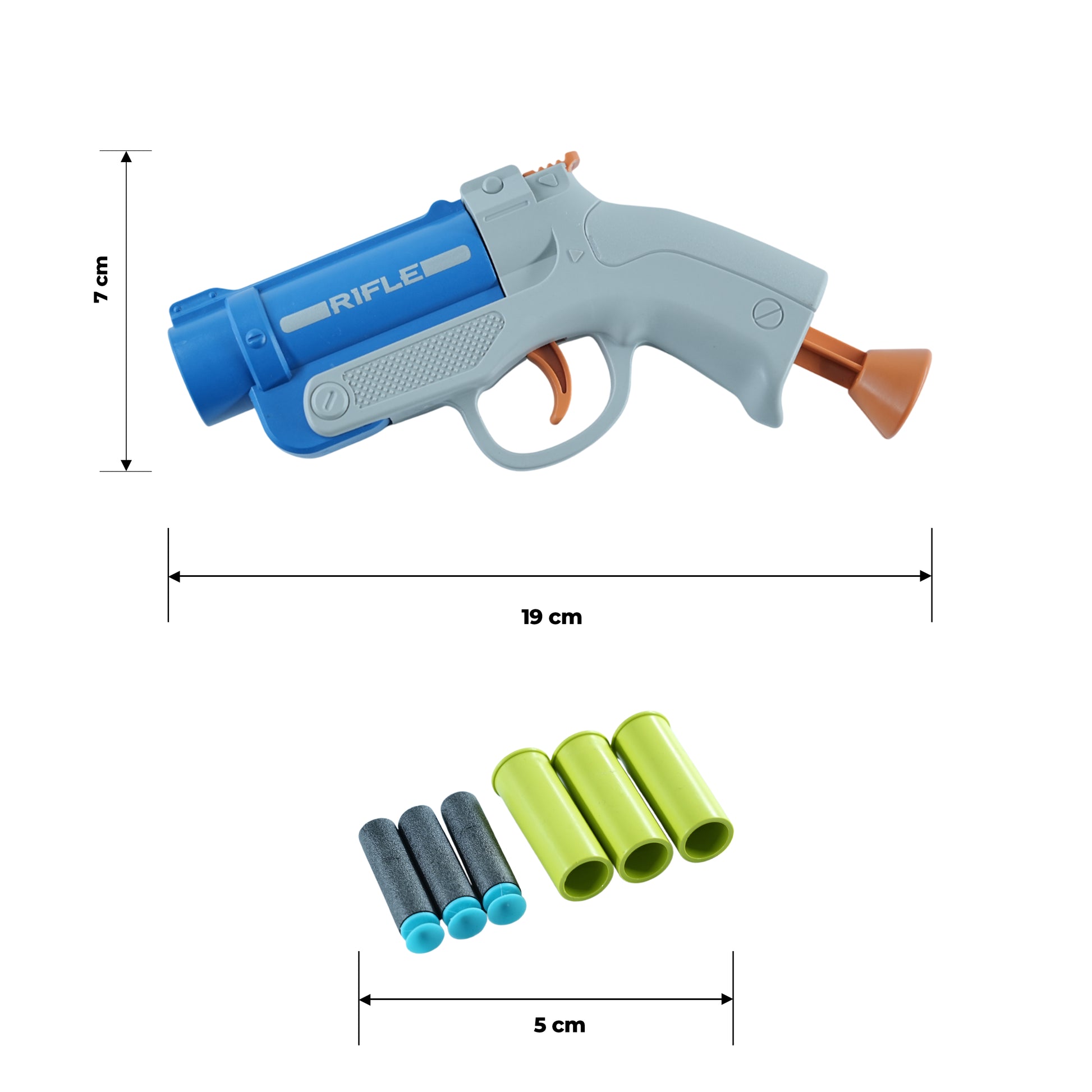 FLYI Pioneer Rifle Bullet Gun Toy for Kids, Soft Foam Bullet Blaster with 3 Safe Darts | Fun Shooting Game Toy for Boys & Girls | Lightweight Plastic Gun Toy