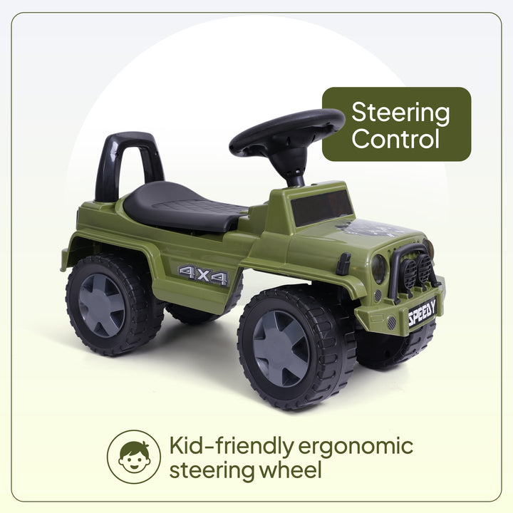FLYI Speedy Jeep green outdoor ride-on toy