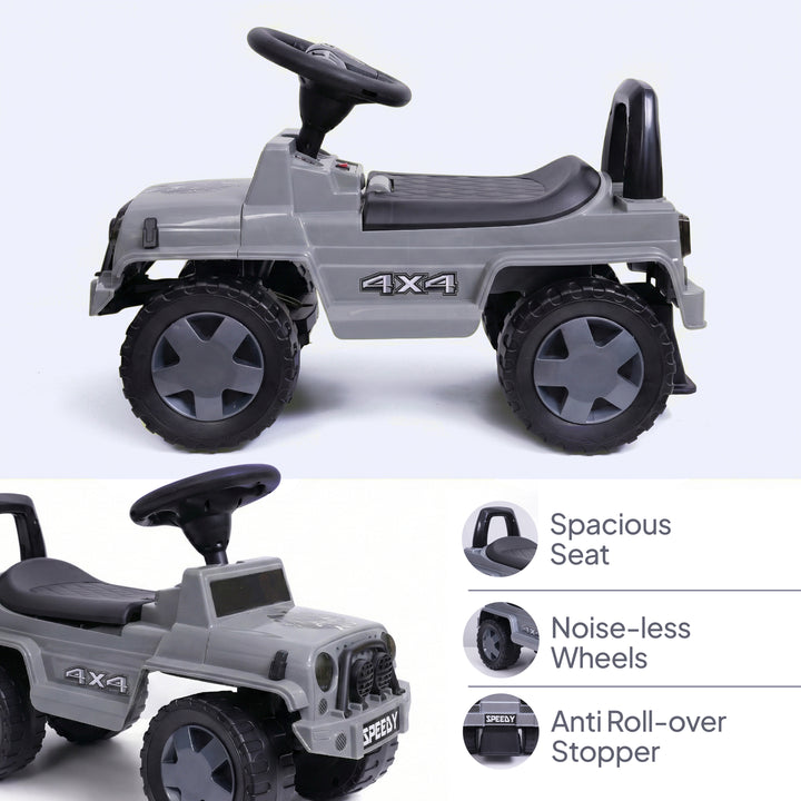 Speedy Jeep grey kids ride-on toy car