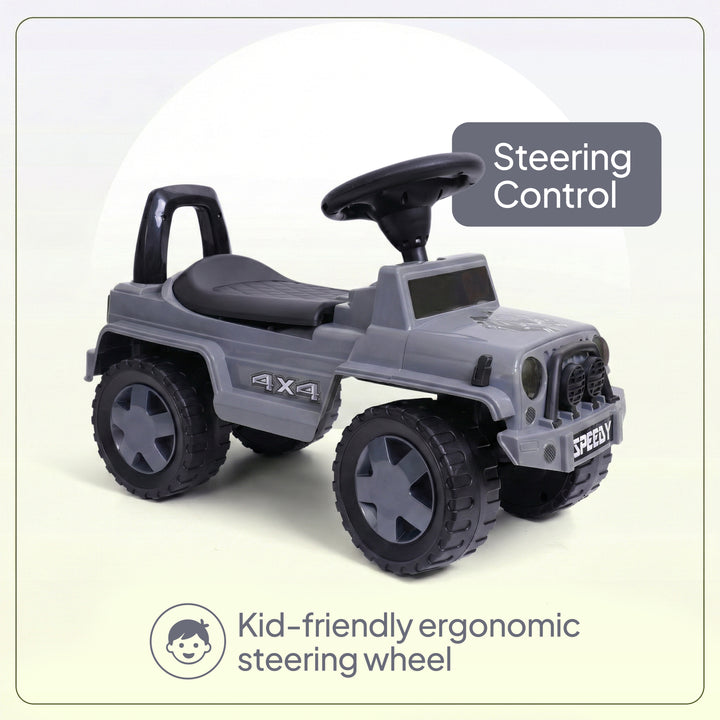 Grey Speedy Jeep toddler ride-on jeep toy