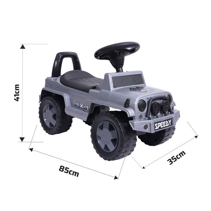 Grey kids outdoor ride-on jeep toy