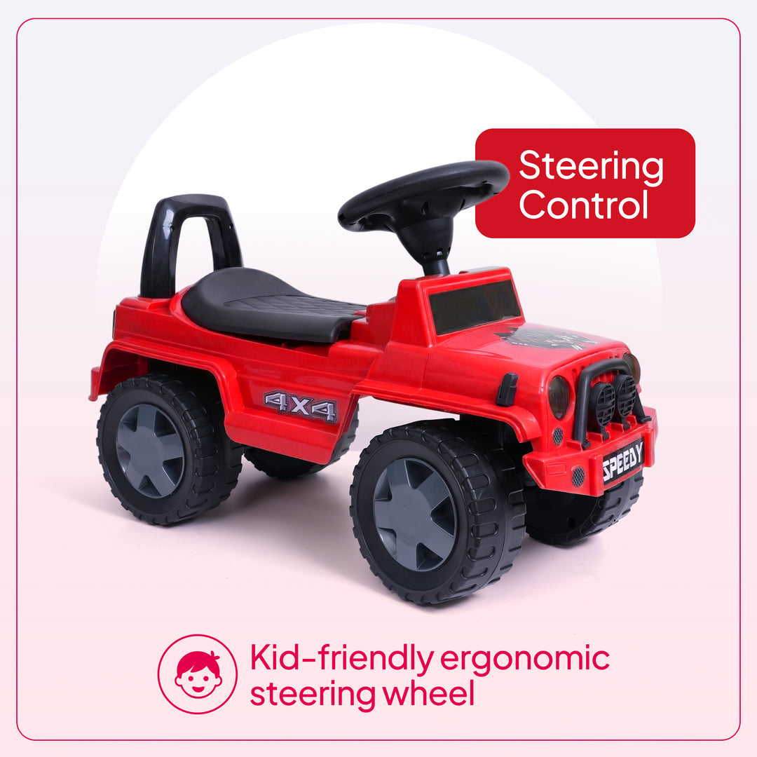 Red Speedy Jeep toddler ride-on jeep