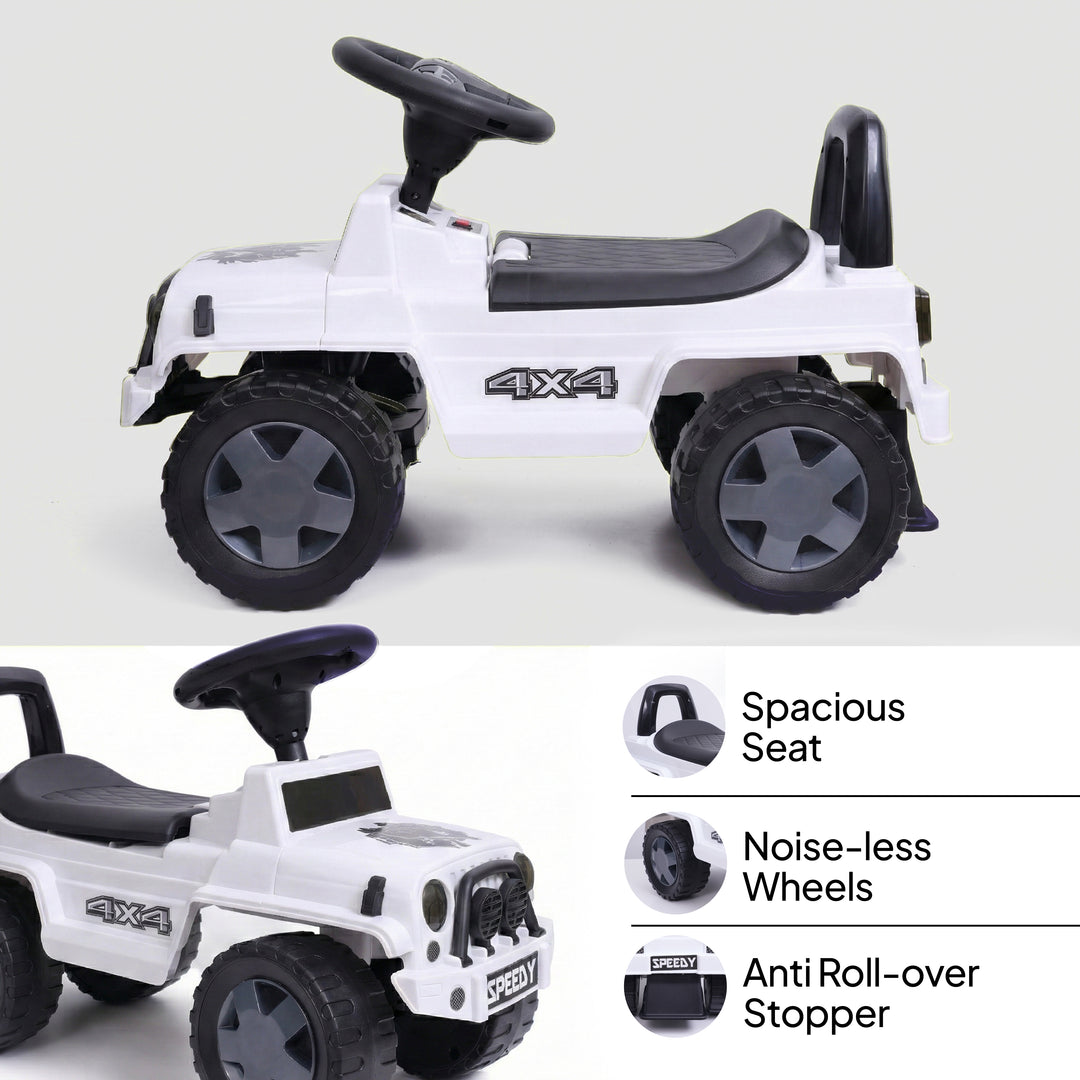 Speedy Jeep white kids ride-on toy car