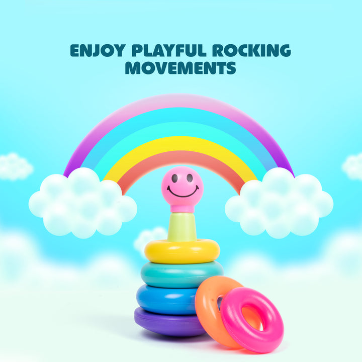 FLYI - Smiley Stacking Rings Toy With 5 Colorful Rings Motor Skill Development (3+ Years)