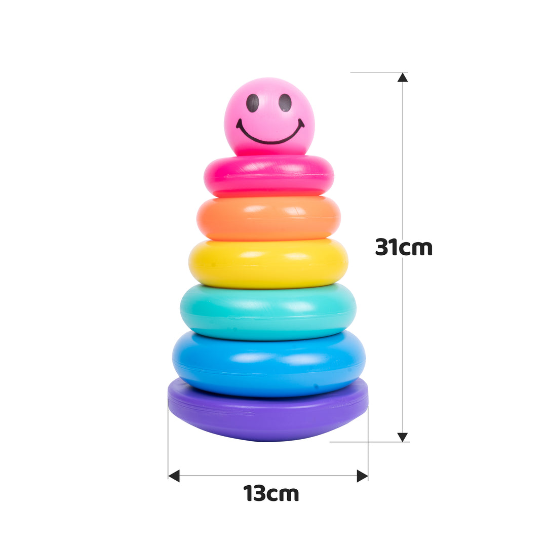 FLYI - Smiley Stacking Rings Toy With 5 Colorful Rings Motor Skill Development (3+ Years)