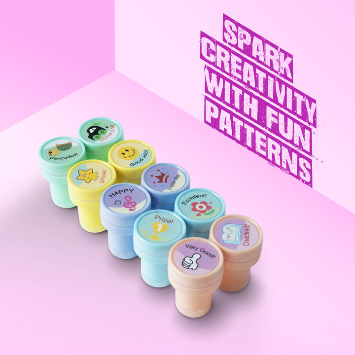 FLYI Premium Emoji Stamp Set for Kids