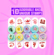 Premium Emoji Stamp Set for Kids – 10 Self-Inking Stamps with Washable Ink & Carry Case