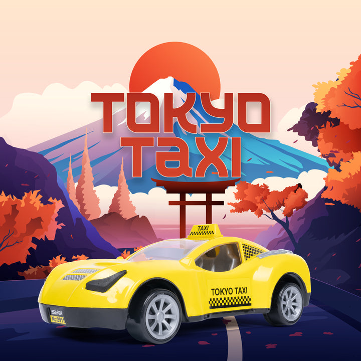 Tokyo Taxi – Friction-Powered Sporty Yellow Cab Toy