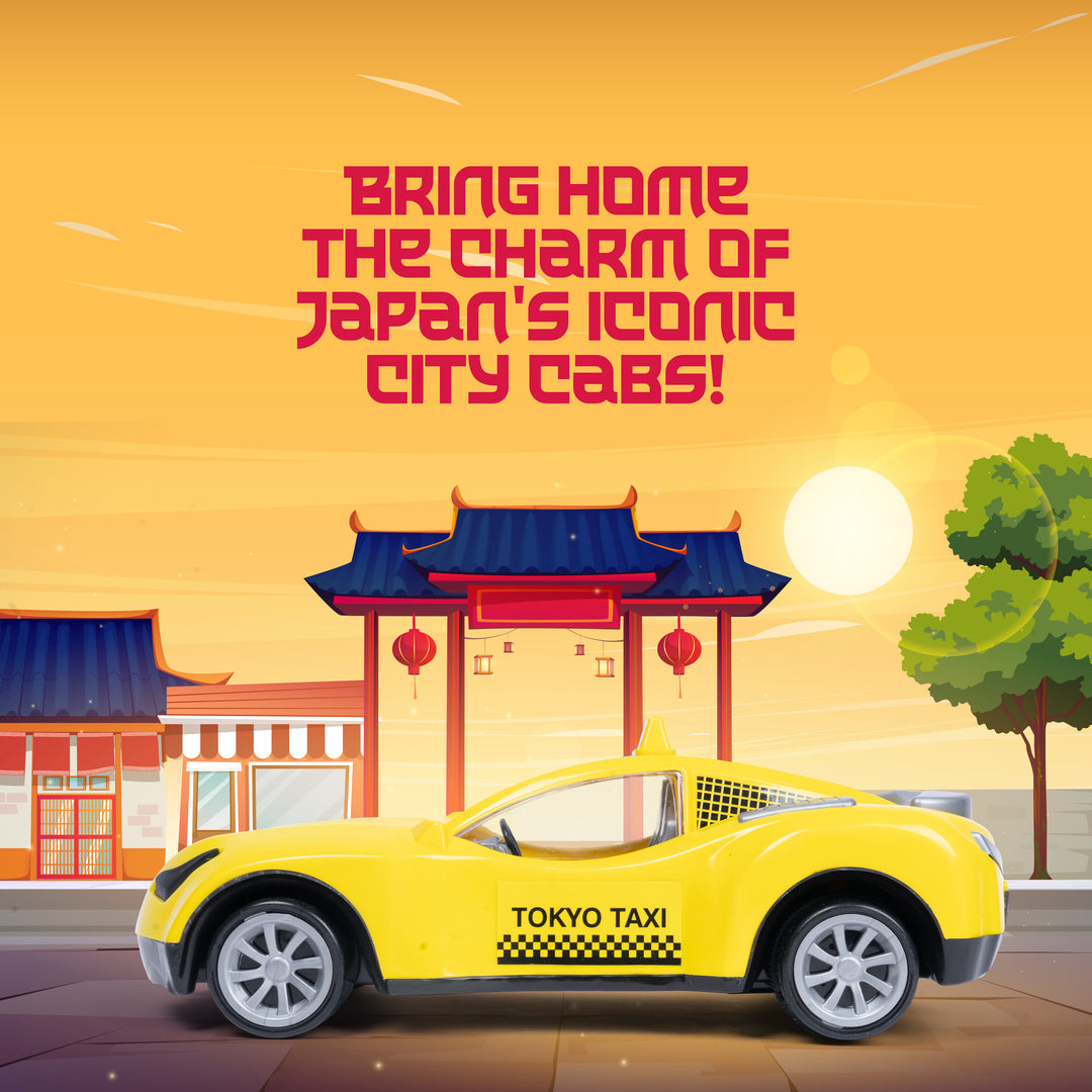 Tokyo Taxi – Friction-Powered Sporty Yellow Cab Toy