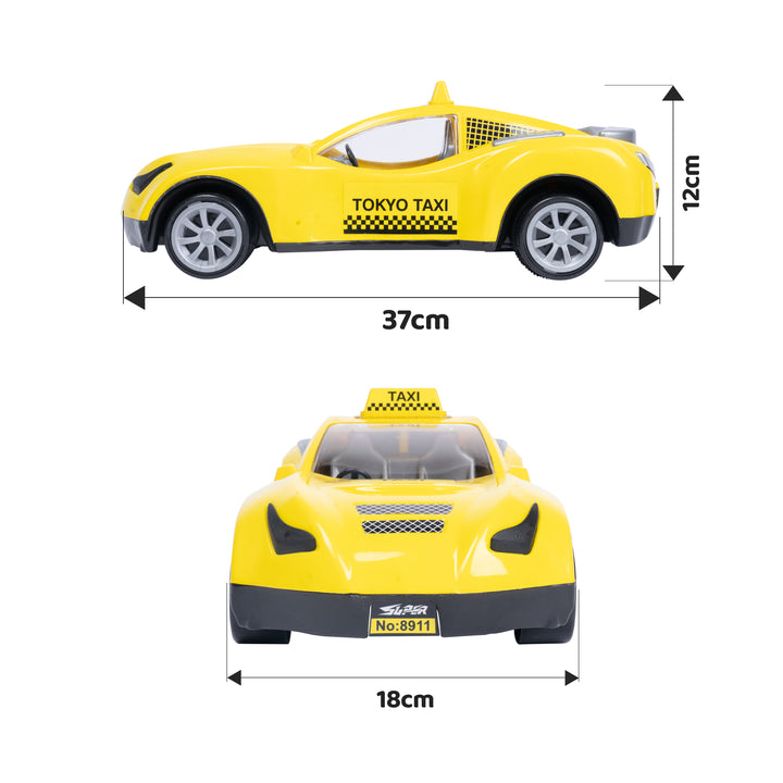 Tokyo Taxi – Friction-Powered Sporty Yellow Cab Toy