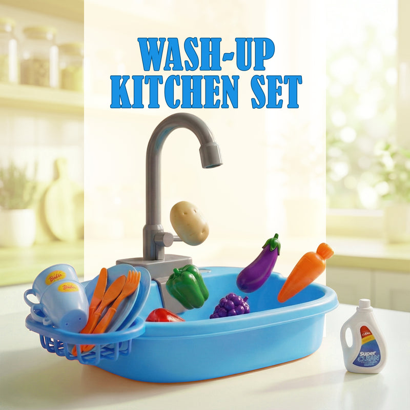 FLYI Kids Kitchen Sink Playset – Pretend Wash & Play Toy(3+ Years)