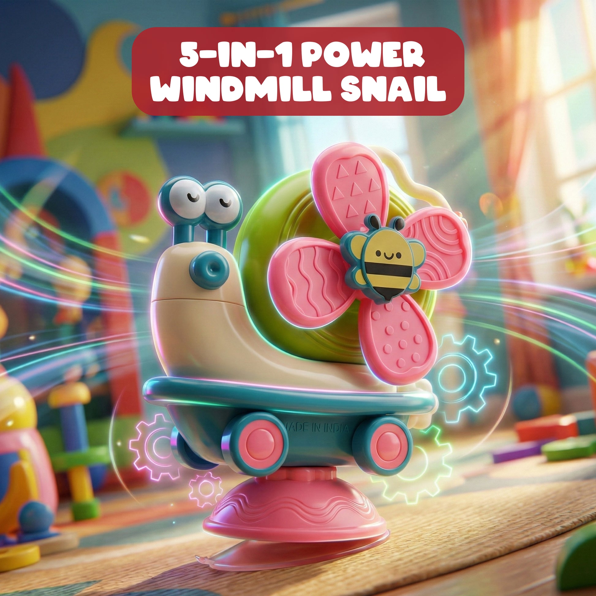 FLYI Interactive Power Windmill Snail Toy for Kids(1.5-4 Years)