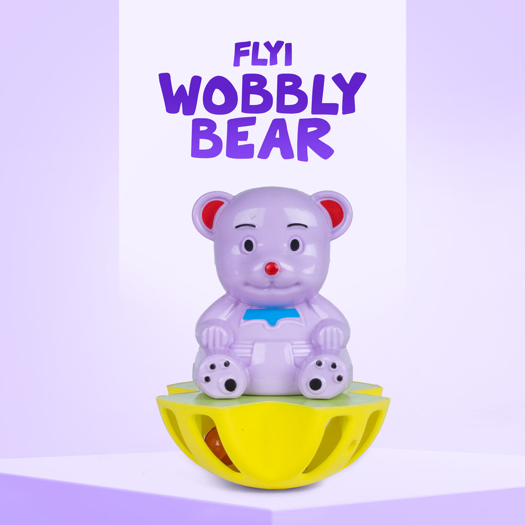 Purple Wobbly Bear Toy with Sound for Kids