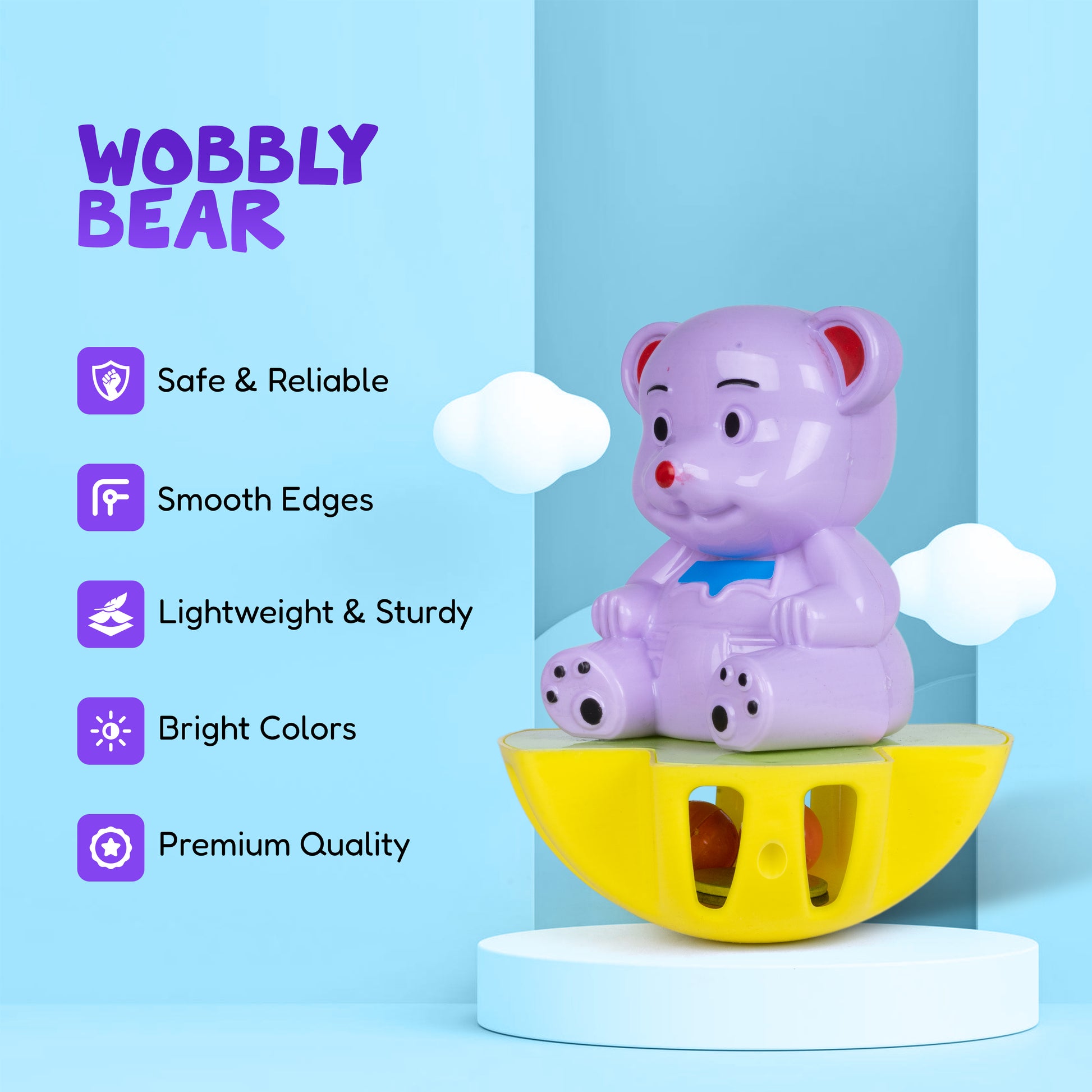 Joyful Purple Teddy Bear Toy for Toddlers