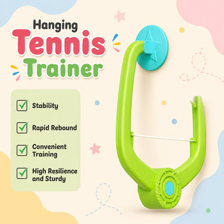 FLYI hanging tennis trainer set for kids suitable for kids aged 2 to 5.
