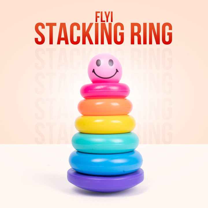 Smiley Stacking Rings Toy With 5 Colourful Rings (3+ Years) | FLYI