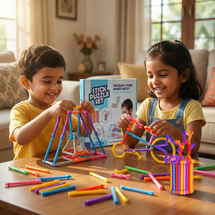Stick Building Blocks for Kids – DIY Construction Toy Set | FLYI