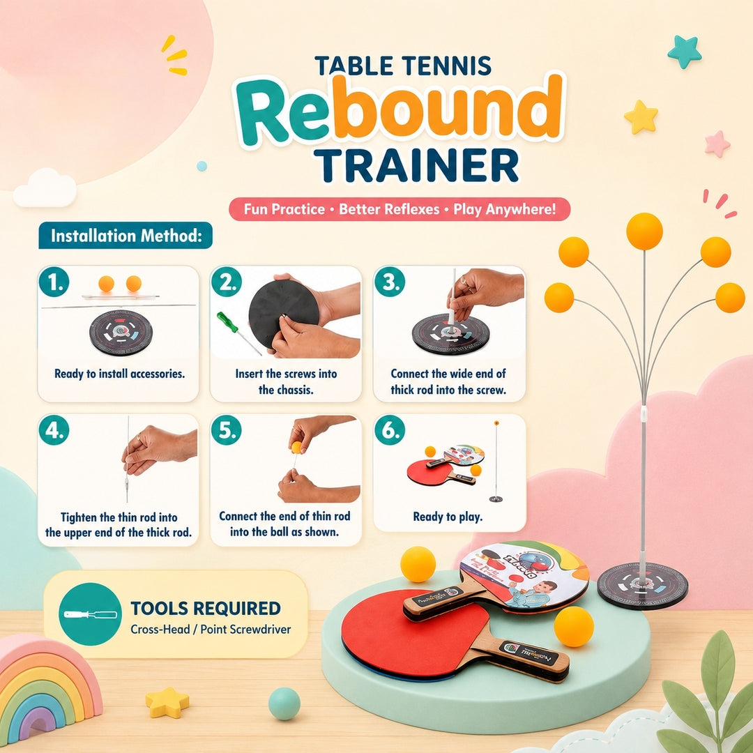 FLYI table tennis trainer set for kids an activity toys for early learning through play.
