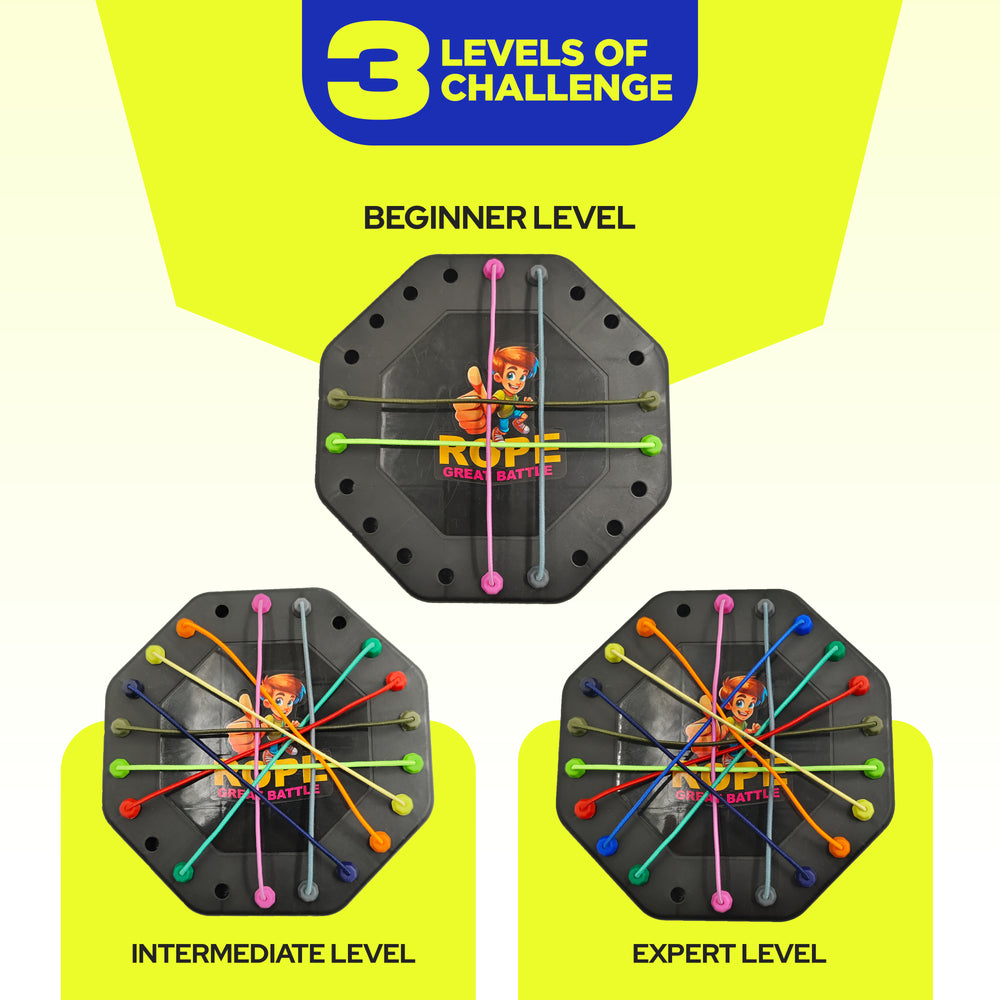 FLYI tangle twister rope brain-teaser puzzle an activity toys, available online. With three levels.
