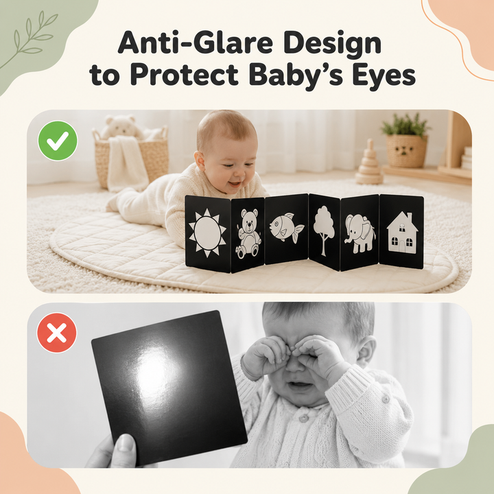 Kids using FLYI tummy time flash card for kids for creative play.
