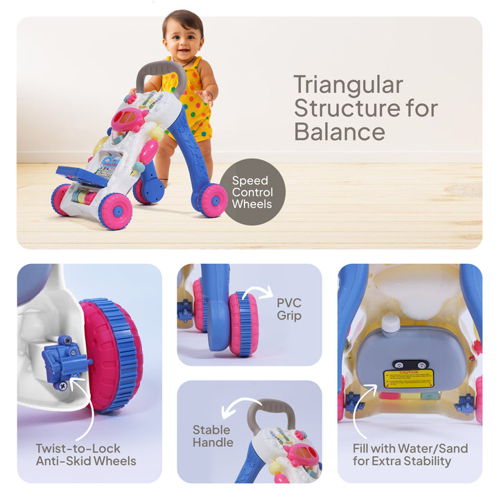 Encourages independent walking & balance