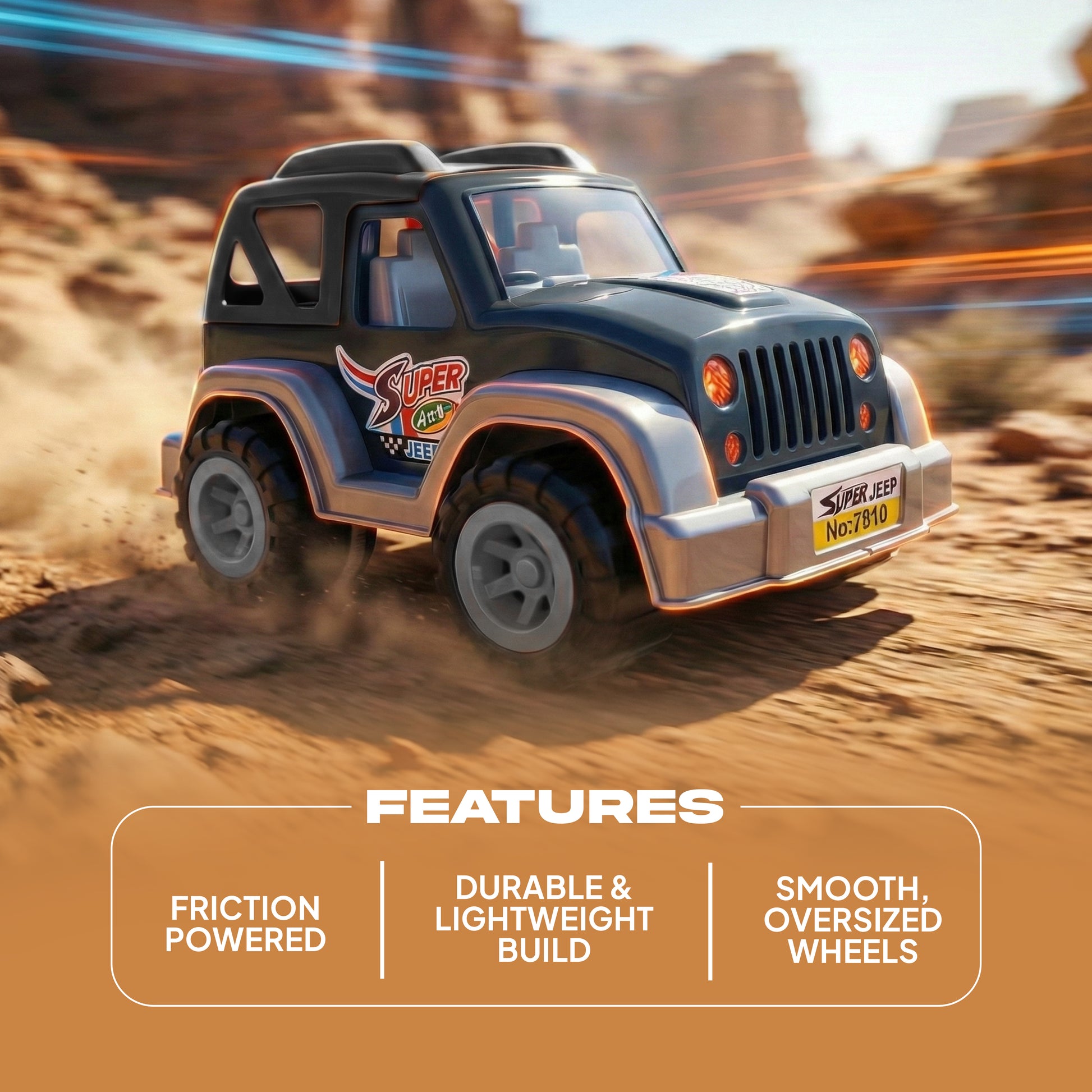 FLYI Super Jeep Friction Powered Toy Vehicle(3+ Years)