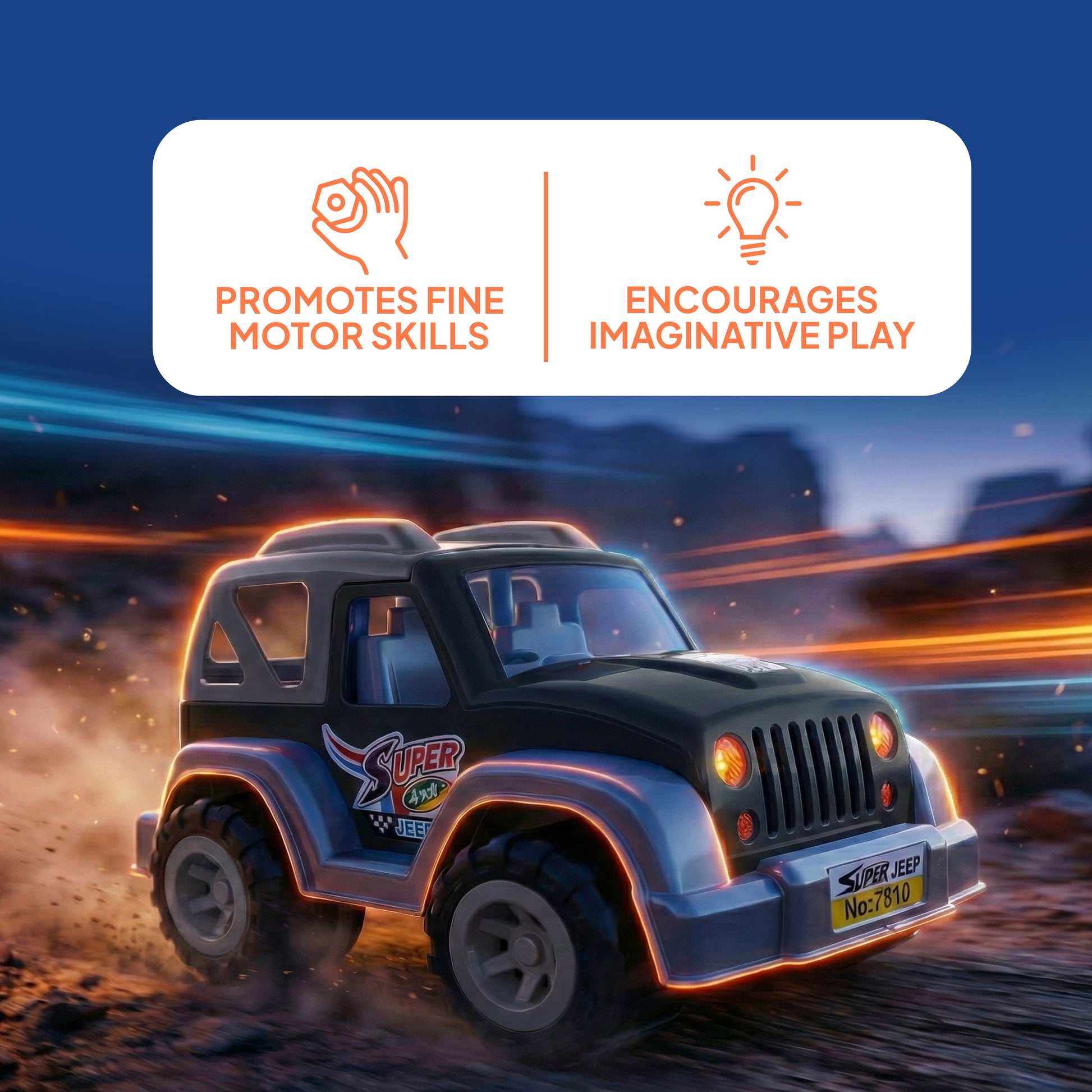 FLYI Super Jeep Friction Powered Toy Vehicle(3+ Years)