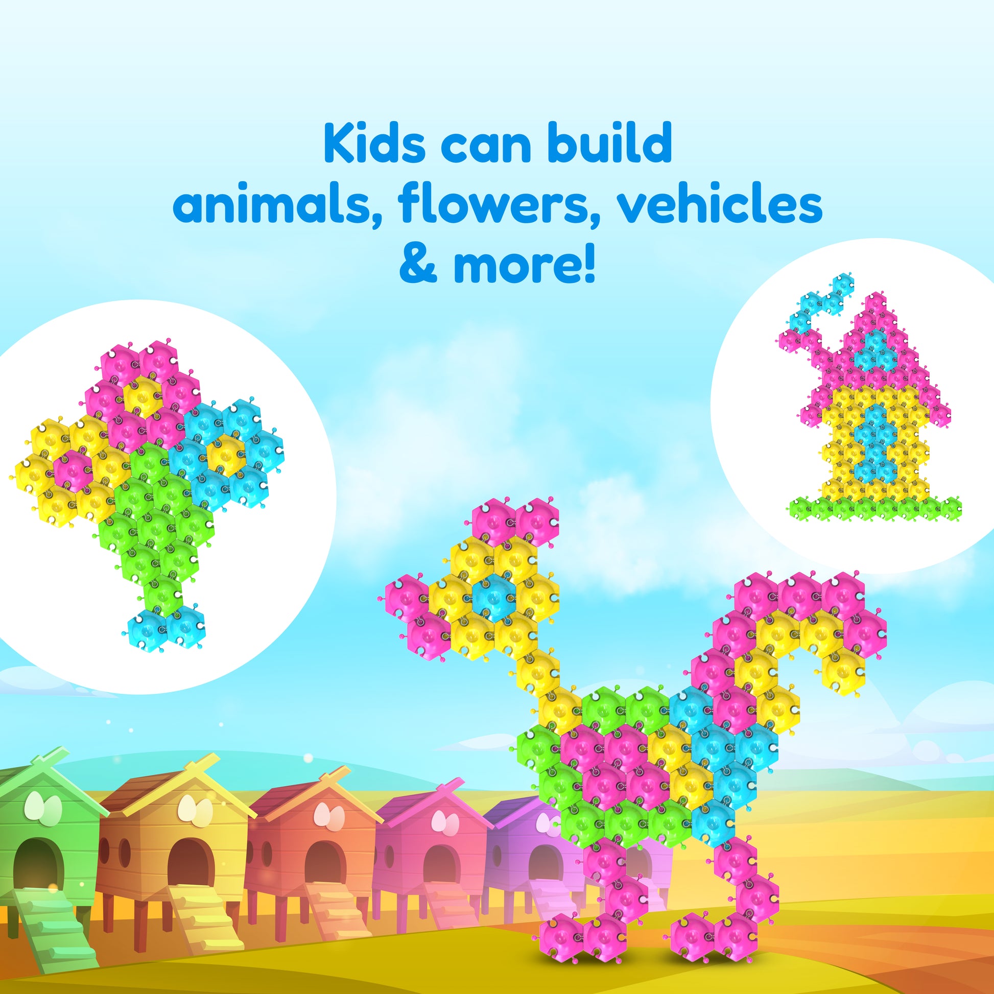 FLYI 6 phase SNAP puzzle 100 pcs – STEM Montessori Building Set for Creative Learning & Brain Development (Age 3+)