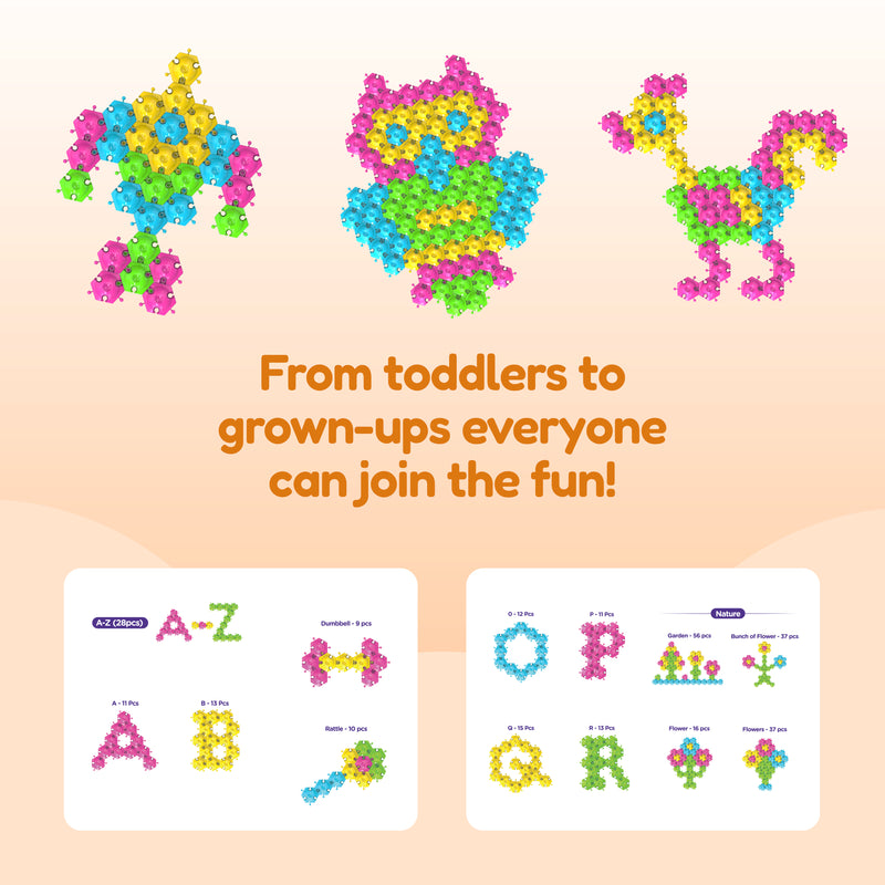 FLYI 6 phase SNAP puzzle 100 pcs – STEM Montessori Building Set for Creative Learning & Brain Development (Age 3+)