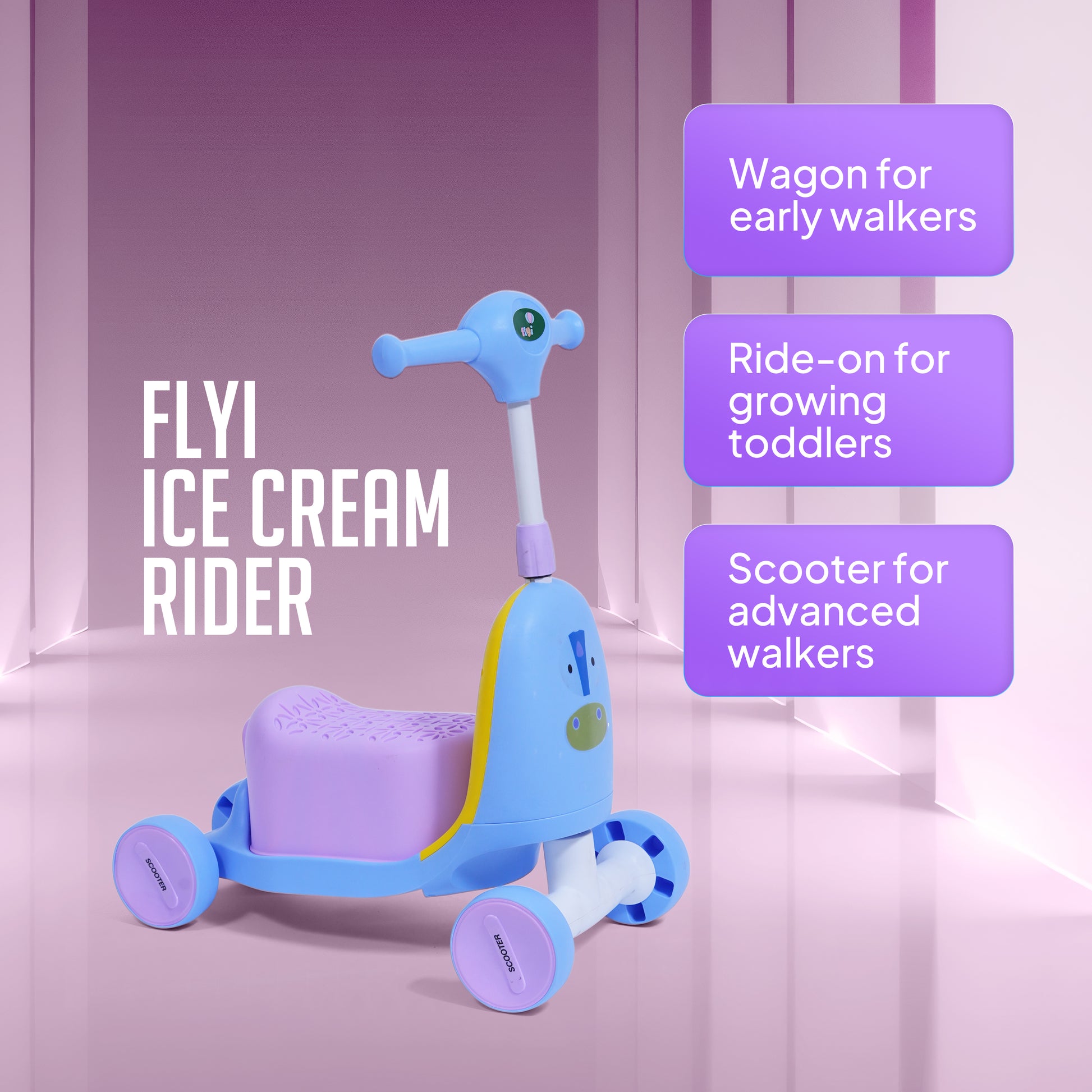 Children’s developmental ride-on scooter for balance training